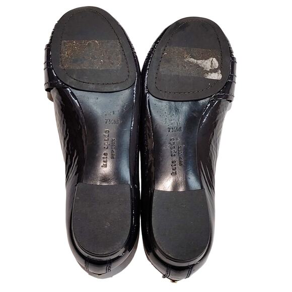 Kate Spade New York Patent Leather Whipstitch Trim Loafers Black Womens Size 7.5 - Picture 7 of 10